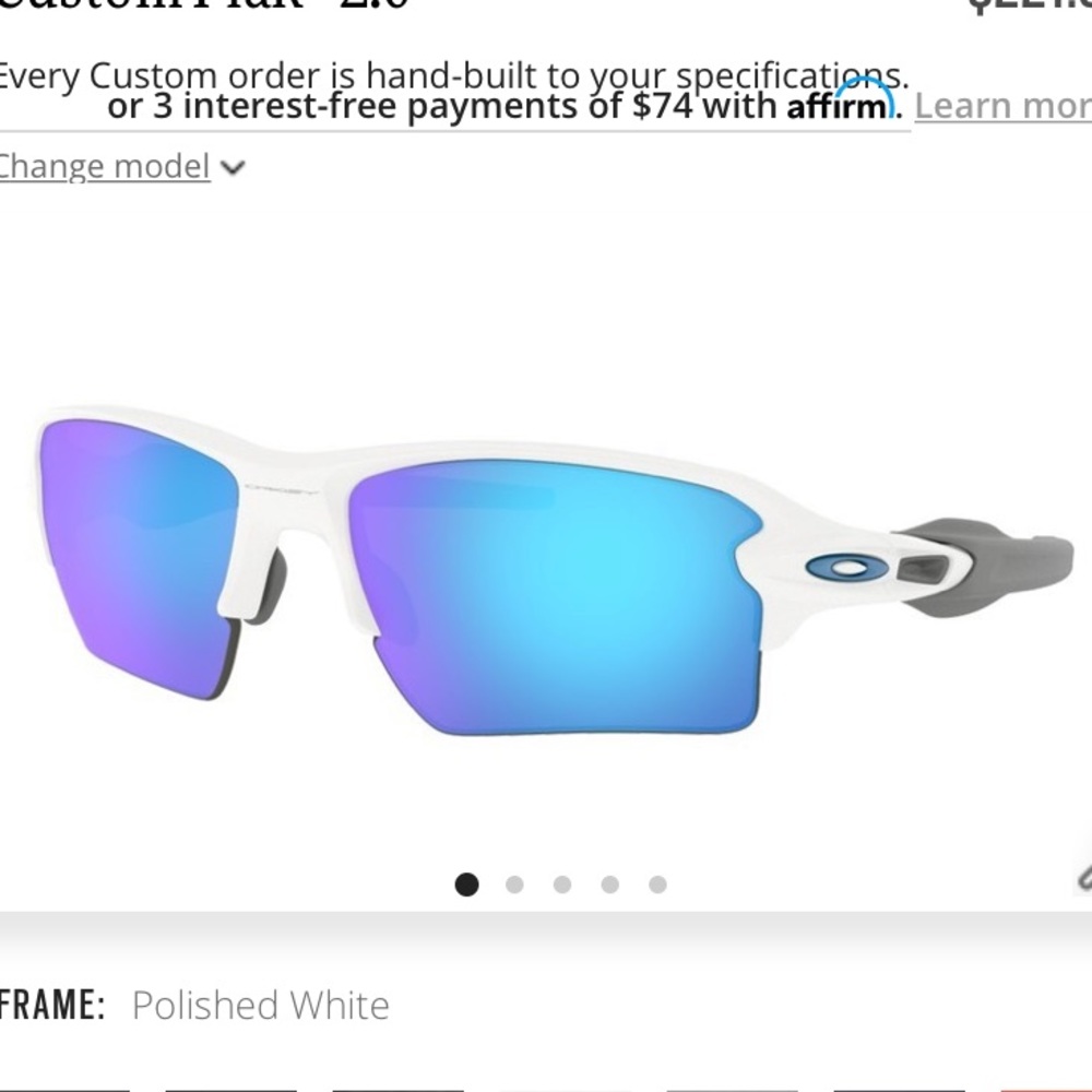 Oakley Custom Flak 2.0 Blue Polarized Sunglasses